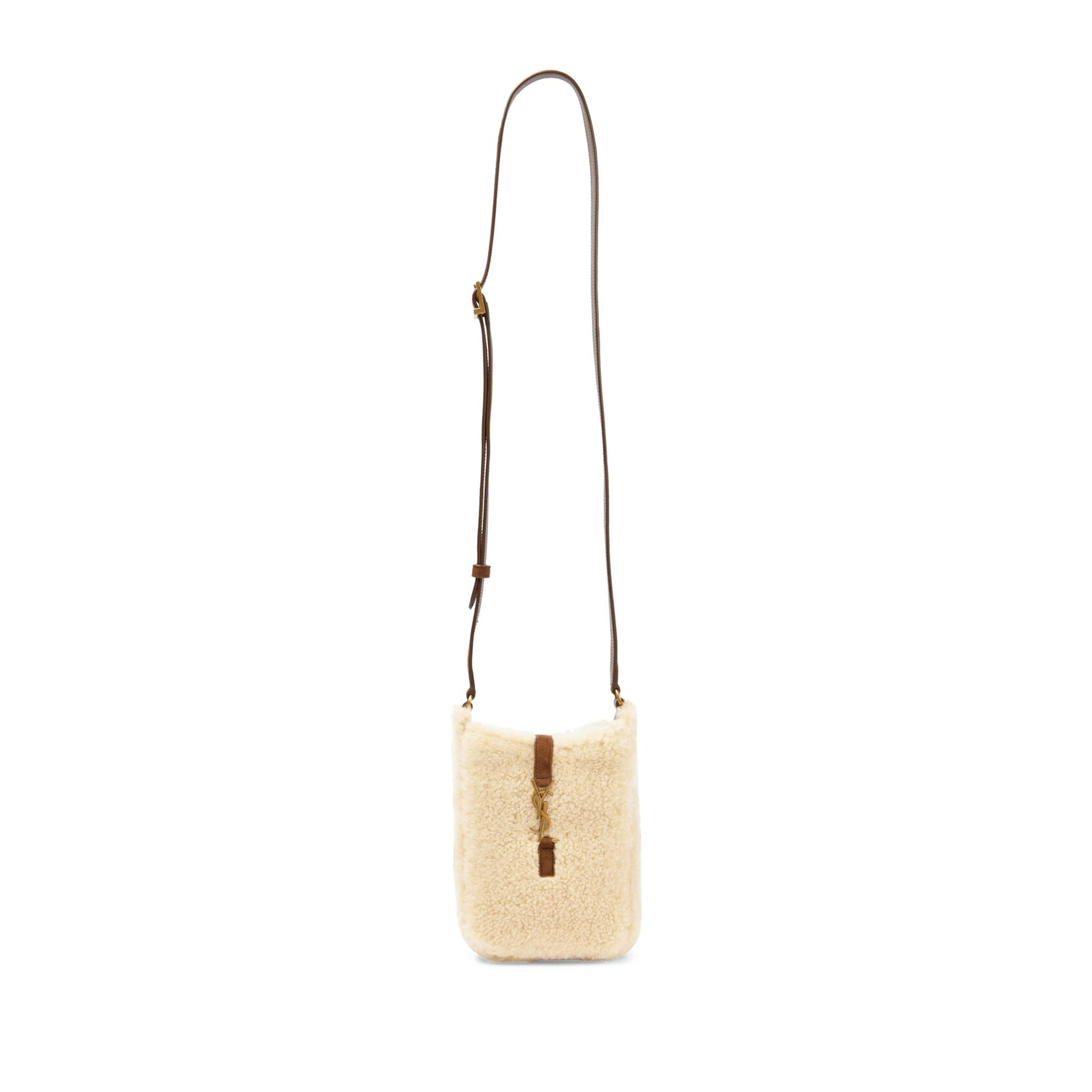 YSL MINI LE 5 À MINI VERTICAL BAG IN NATURAL BEIGE & DARK CIGAR 142228 (18*13.5*3.5cm)